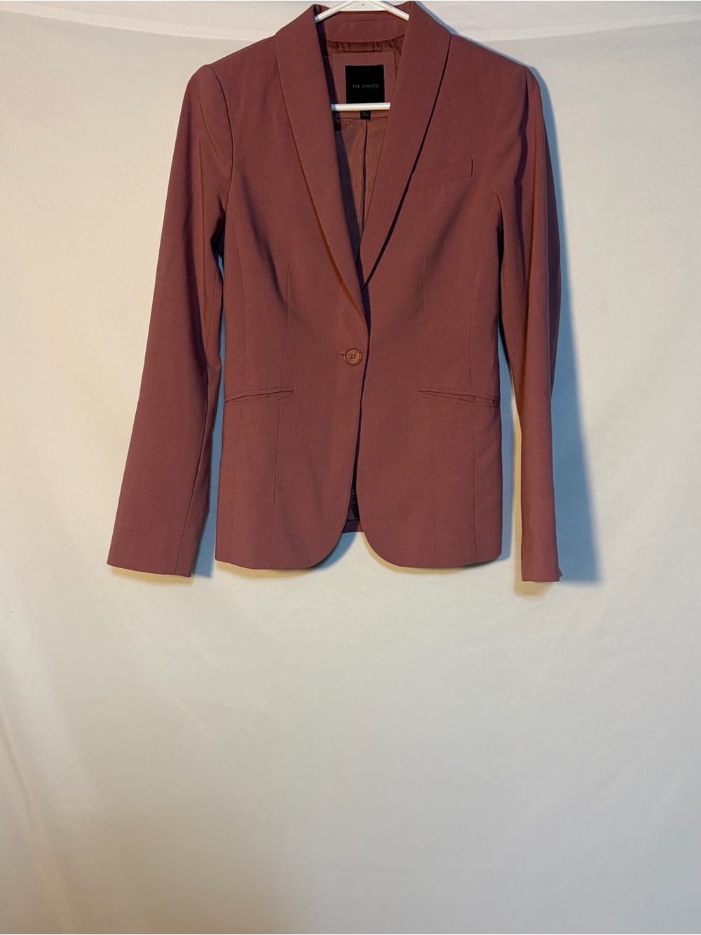The Limited Pink Tailored Single‑Button Blazer XS